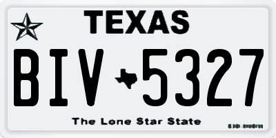 TX license plate BIV5327