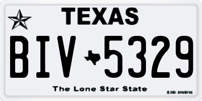 TX license plate BIV5329