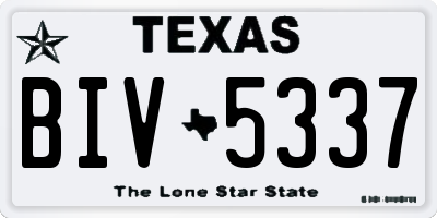 TX license plate BIV5337