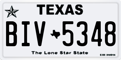 TX license plate BIV5348