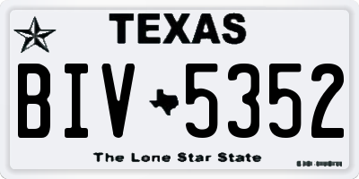 TX license plate BIV5352