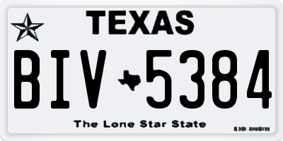 TX license plate BIV5384