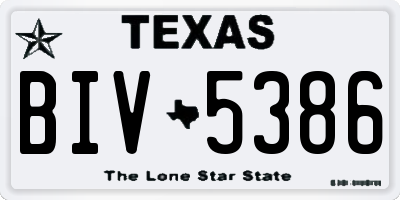 TX license plate BIV5386