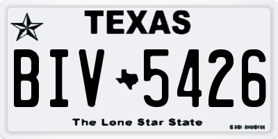 TX license plate BIV5426