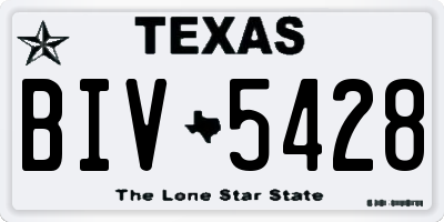 TX license plate BIV5428