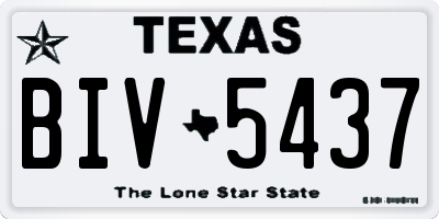 TX license plate BIV5437