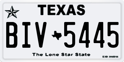TX license plate BIV5445