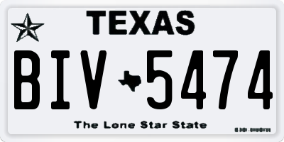 TX license plate BIV5474