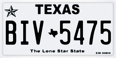 TX license plate BIV5475