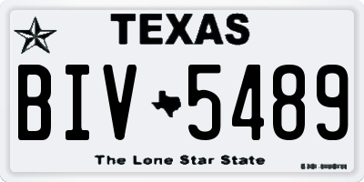 TX license plate BIV5489