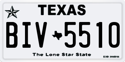 TX license plate BIV5510