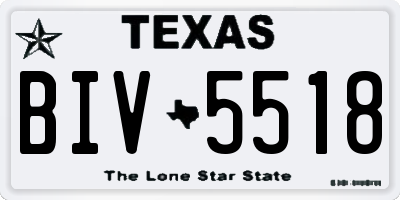 TX license plate BIV5518