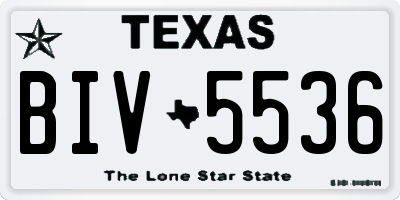 TX license plate BIV5536