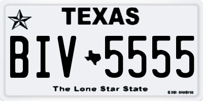 TX license plate BIV5555