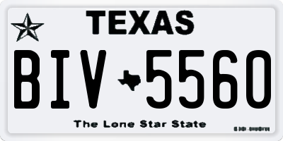TX license plate BIV5560