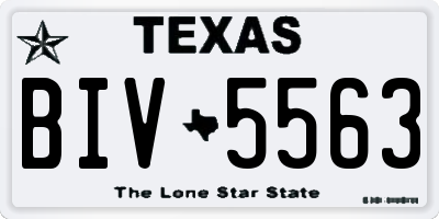 TX license plate BIV5563