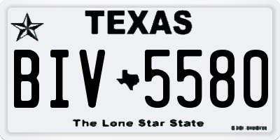 TX license plate BIV5580