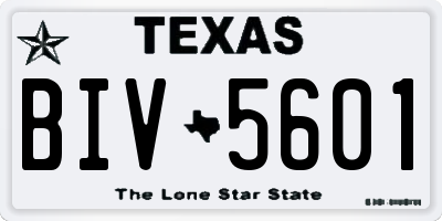 TX license plate BIV5601