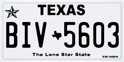 TX license plate BIV5603