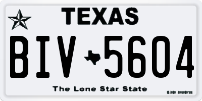 TX license plate BIV5604