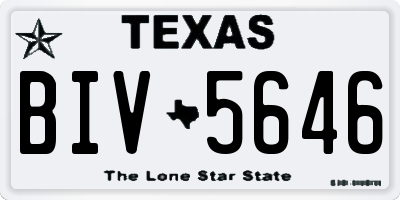 TX license plate BIV5646