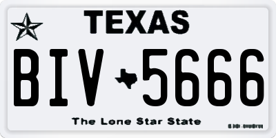 TX license plate BIV5666