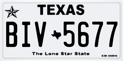 TX license plate BIV5677