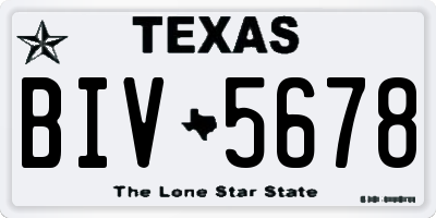 TX license plate BIV5678