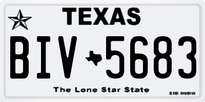TX license plate BIV5683