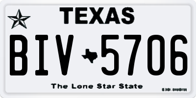 TX license plate BIV5706