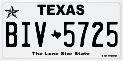 TX license plate BIV5725