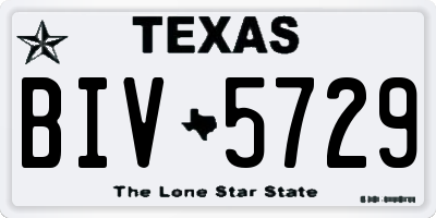 TX license plate BIV5729