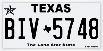 TX license plate BIV5748