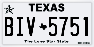 TX license plate BIV5751