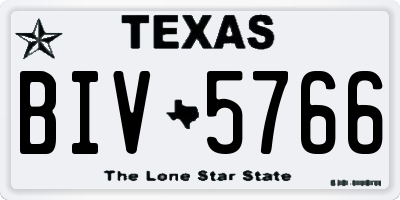 TX license plate BIV5766