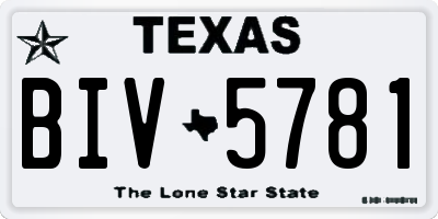 TX license plate BIV5781