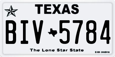 TX license plate BIV5784