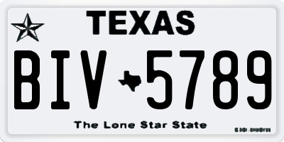 TX license plate BIV5789