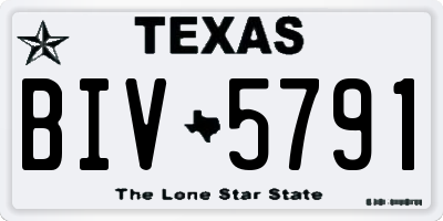 TX license plate BIV5791