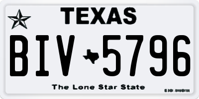 TX license plate BIV5796