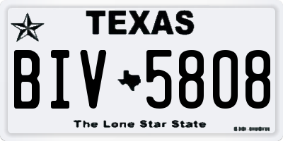 TX license plate BIV5808