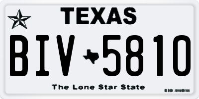 TX license plate BIV5810