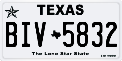 TX license plate BIV5832