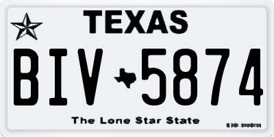 TX license plate BIV5874
