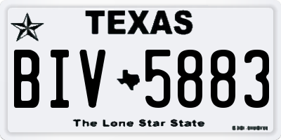 TX license plate BIV5883