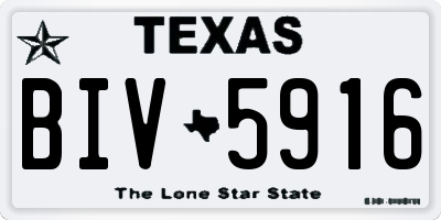 TX license plate BIV5916