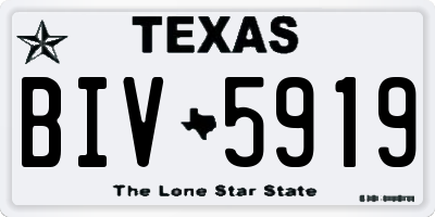 TX license plate BIV5919