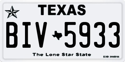 TX license plate BIV5933