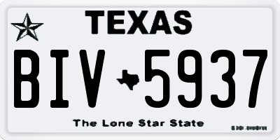 TX license plate BIV5937