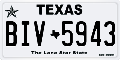 TX license plate BIV5943